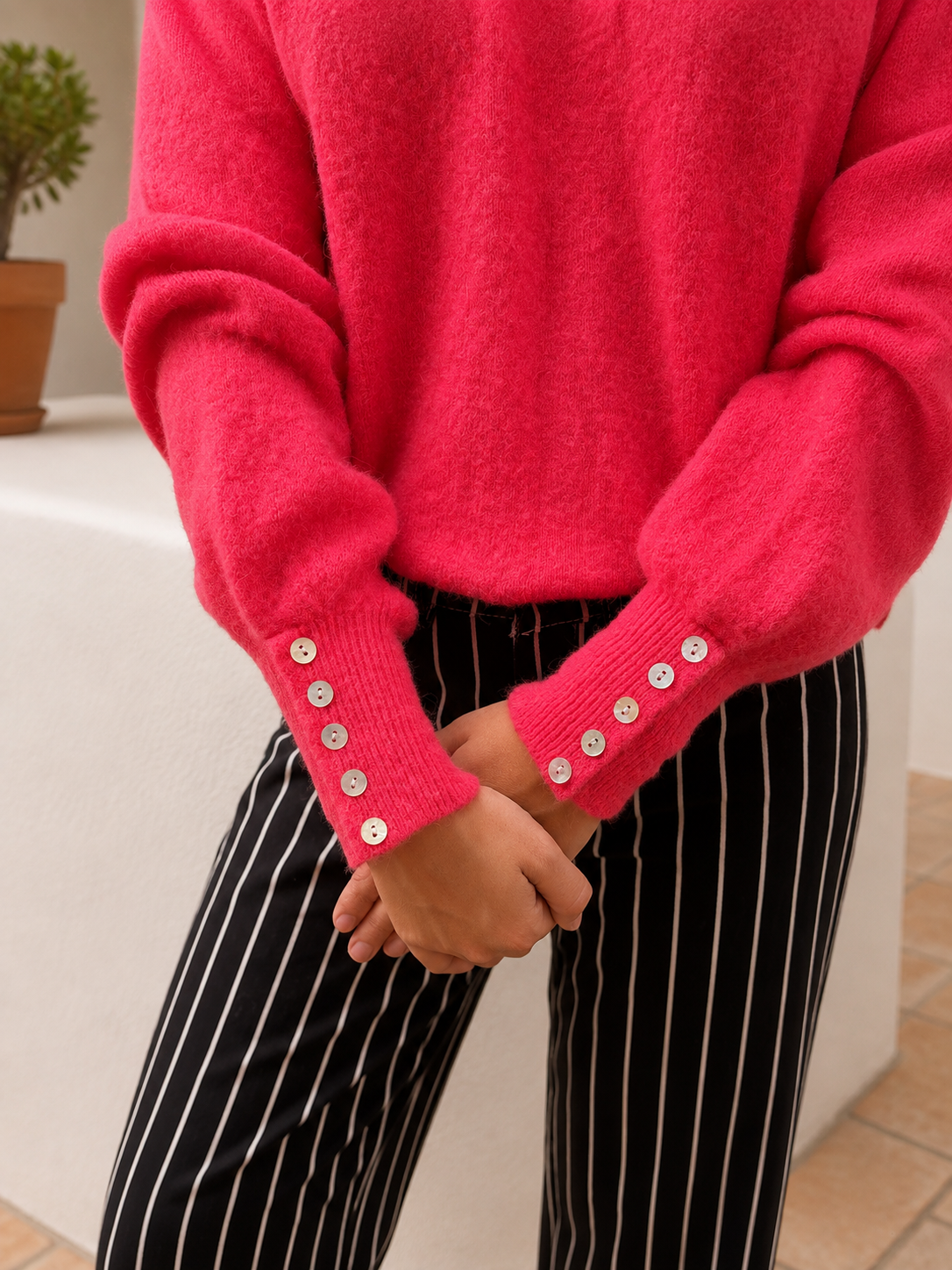 pull rose framboise tendance pour femme