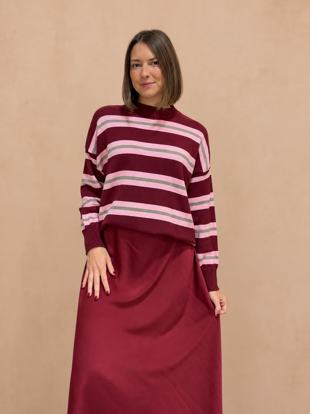 pull tendance à rayures pour femme en maille