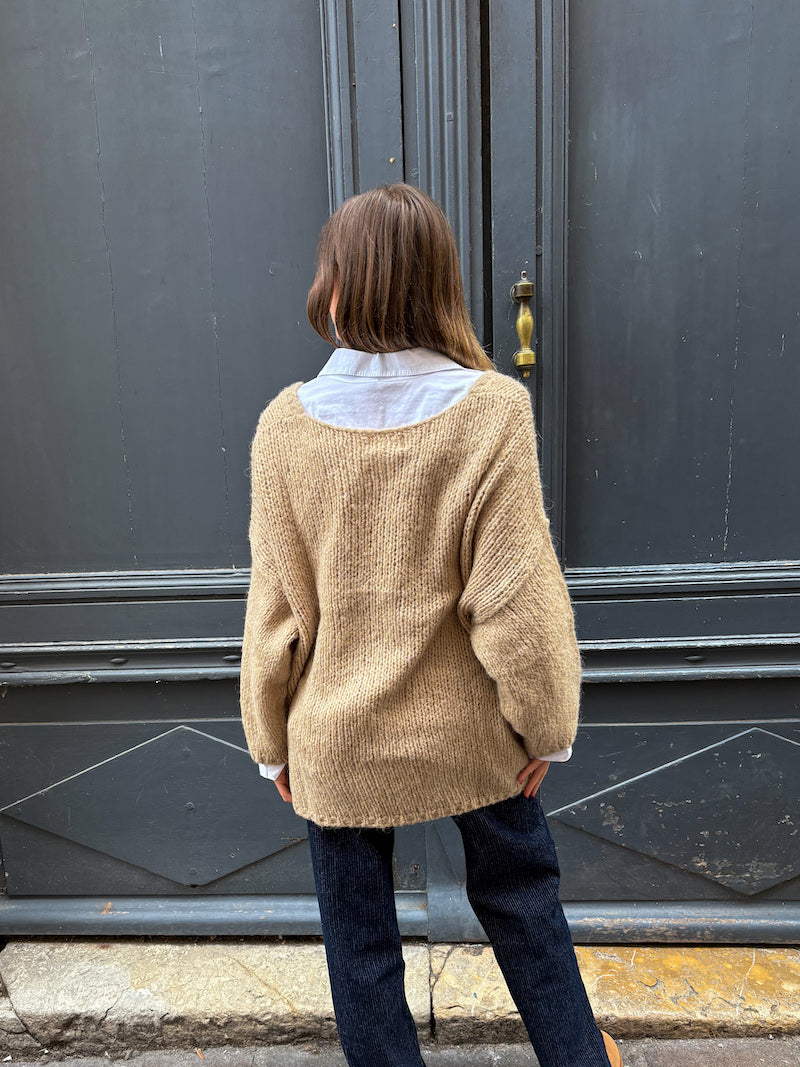 Pull oversize beige en maille Banditas from Marseille - Nina