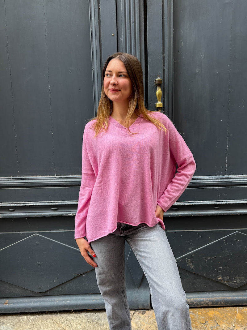 Pull rose en cachemire Banditas from Marseille - Ganache