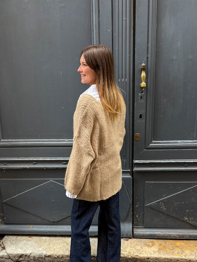 Pull oversize beige en maille Banditas from Marseille - Nina