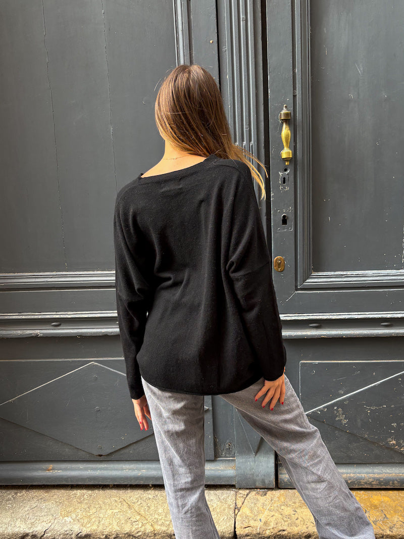 Pull noir en cachemire Banditas from Marseille - Ganache