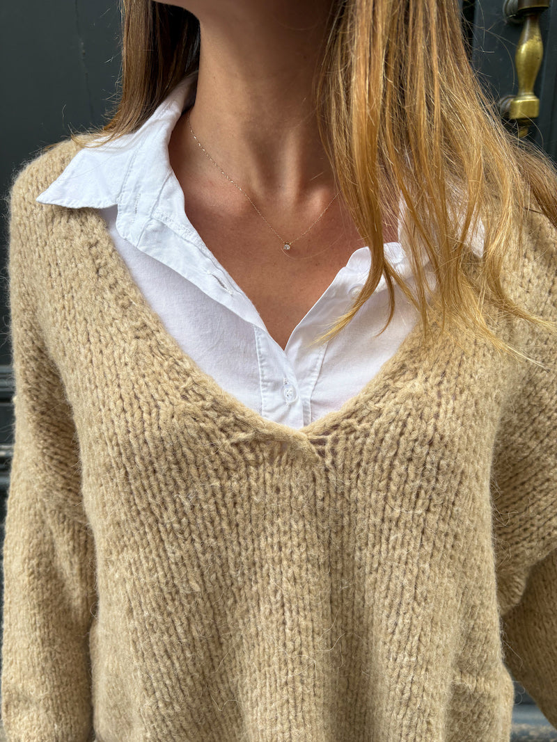 Pull oversize beige en maille Banditas from Marseille - Nina