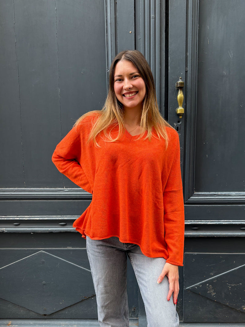 Pull orange en cachemire Banditas from Marseille - Ganache