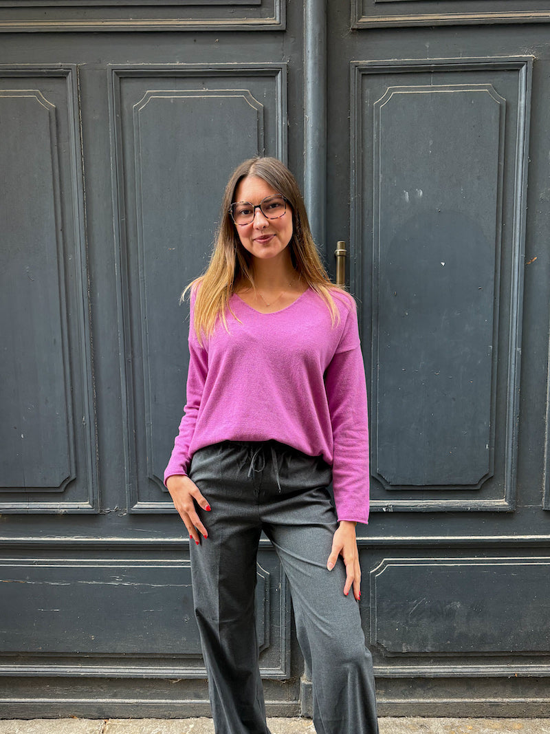 Pull en laine lilas Banditas from Marseille - Bianca