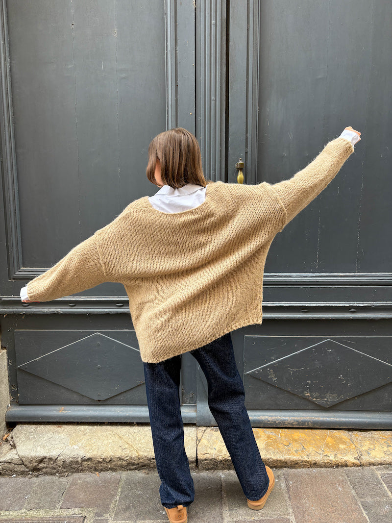 Pull oversize beige en maille Banditas from Marseille - Nina