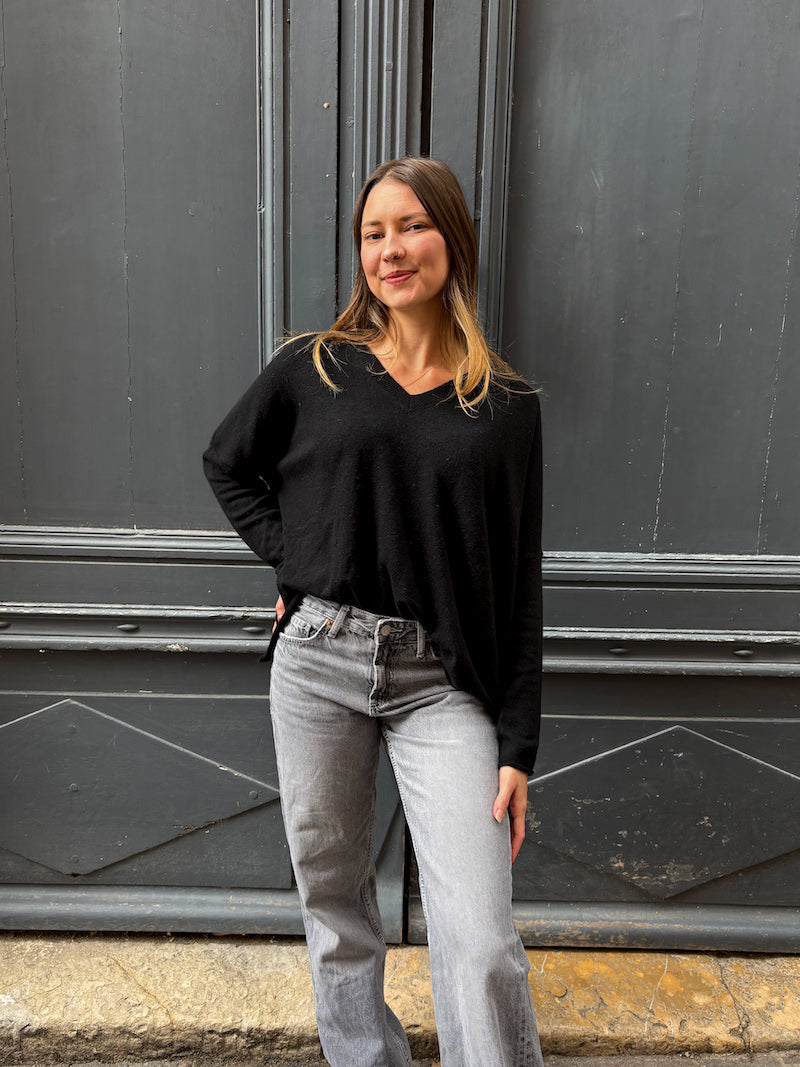 Pull noir en cachemire Banditas from Marseille - Ganache