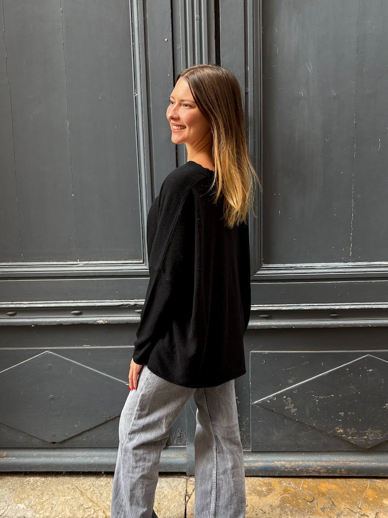 Pull noir en cachemire Banditas from Marseille - Ganache