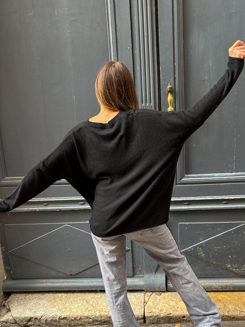 Pull noir en cachemire Banditas from Marseille - Ganache