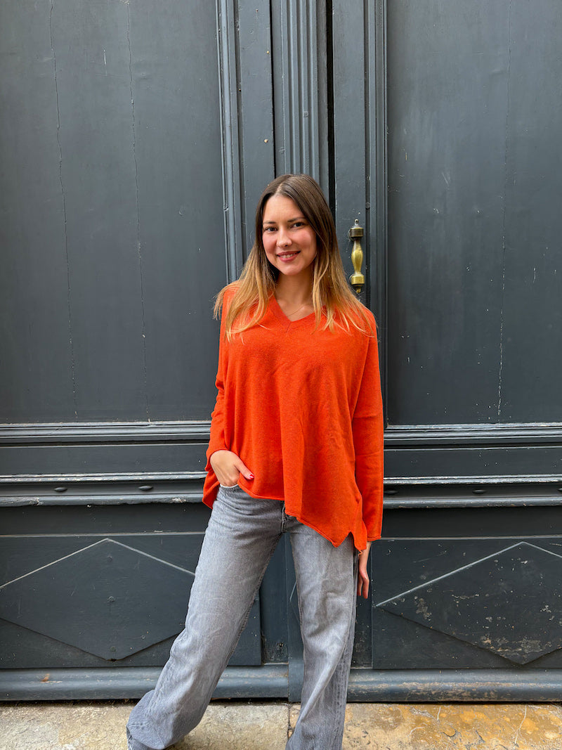 Pull orange en cachemire Banditas from Marseille - Ganache