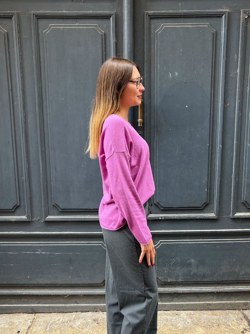 Pull en laine lilas Banditas from Marseille - Bianca