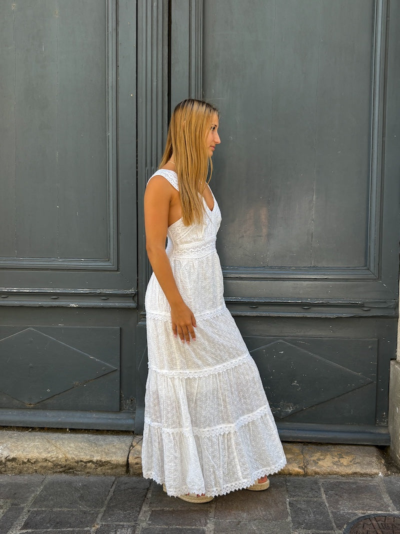 Robe longue boho chic en dentelle
