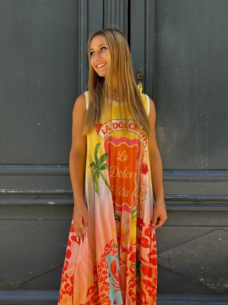 Robe de plage longue à motif Citron - Palmier - Dolce Vita - Homard