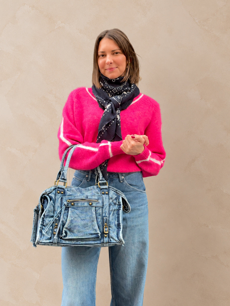 sac à main pour femme tendance denim style le city 