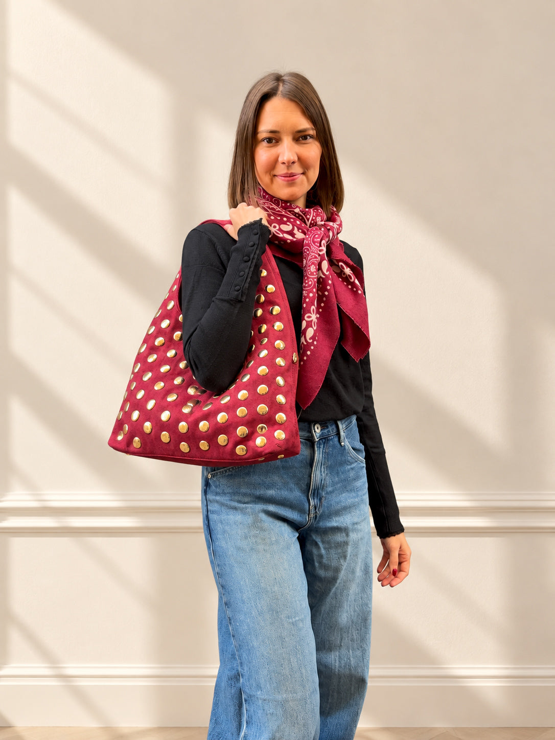 sac à main hobo clouté tendance pour femme