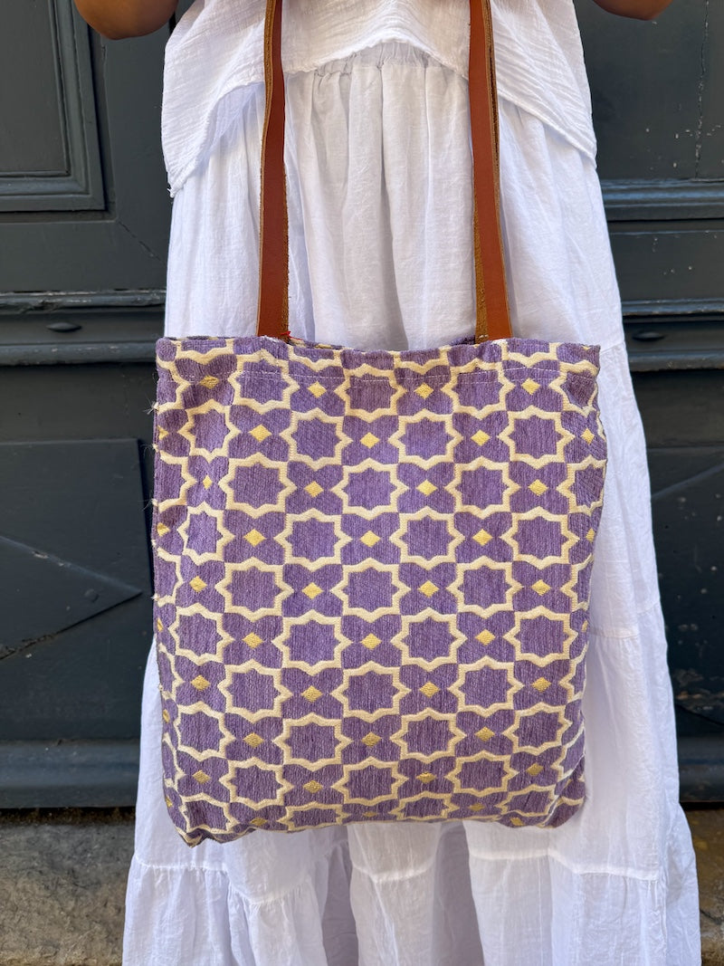Sac marocain en cuir et tissu