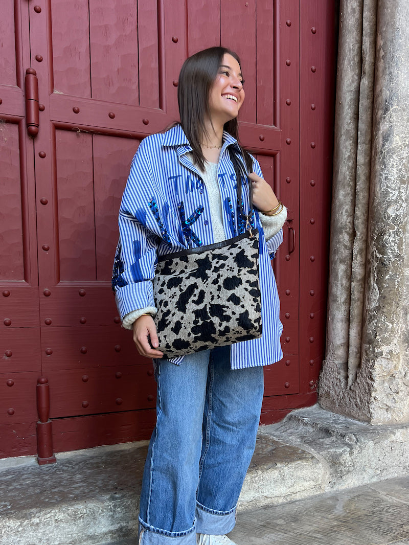Sac à main tendance motif vache