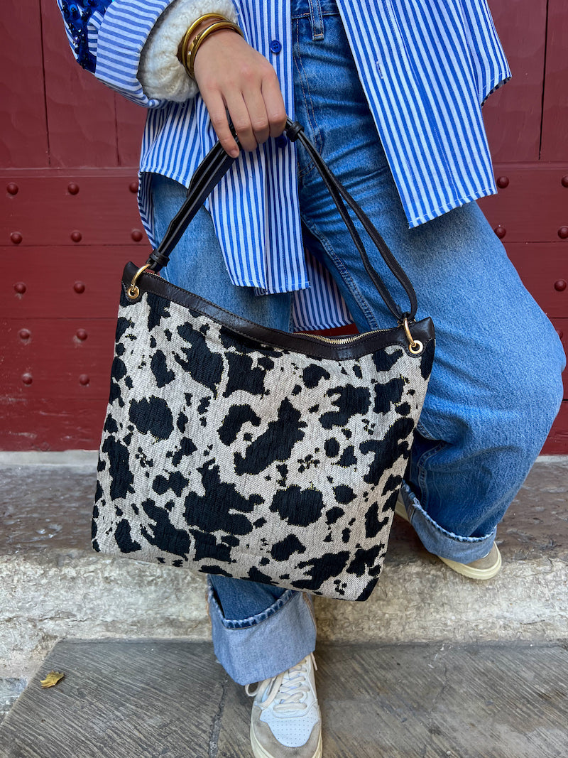 Sac à main tendance motif vache