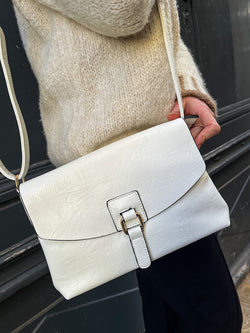 Sac bandoulière en similicuir blanc