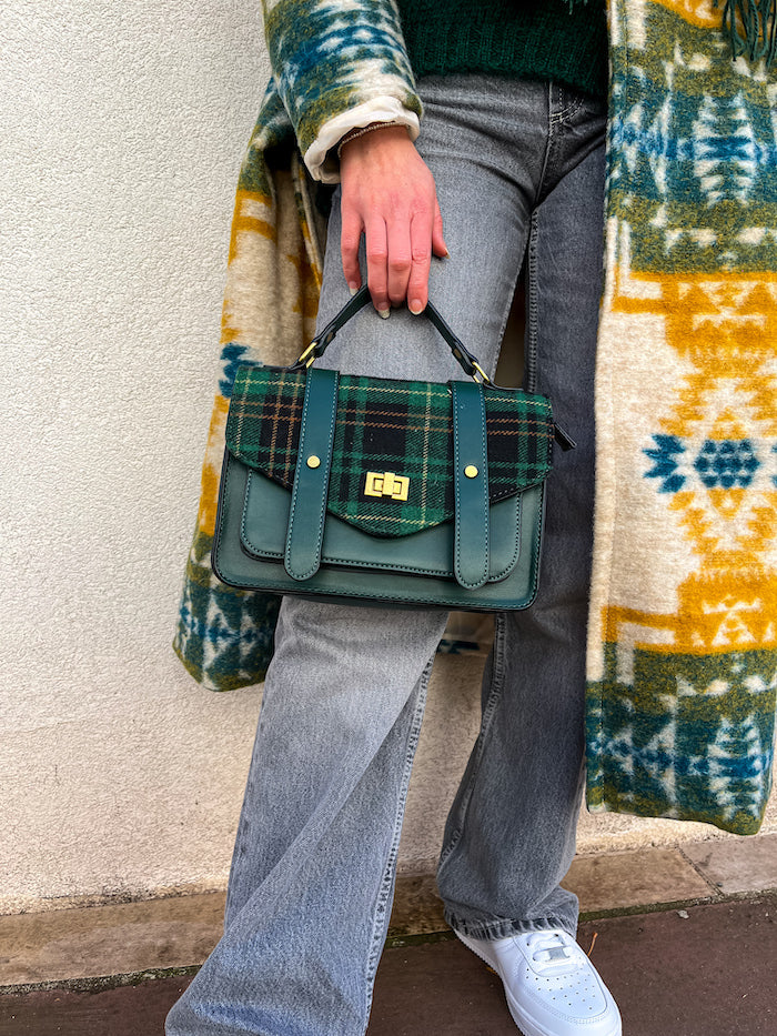 Sac à main vert à motif vintage