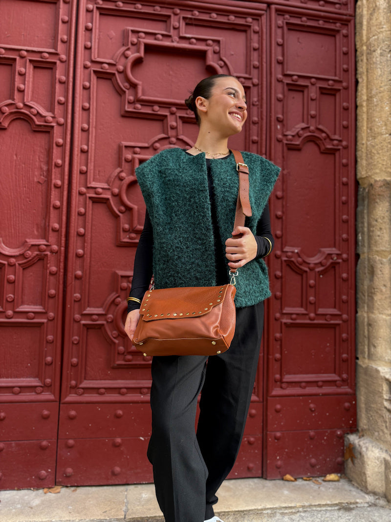 Sac marron en bandoulière