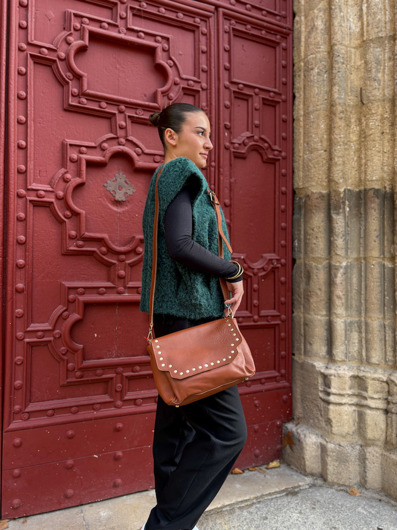 Sac marron en bandoulière