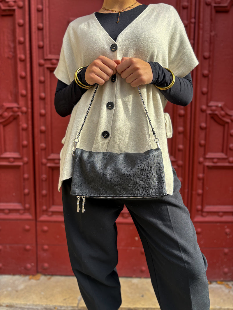 Sac en cuir noir