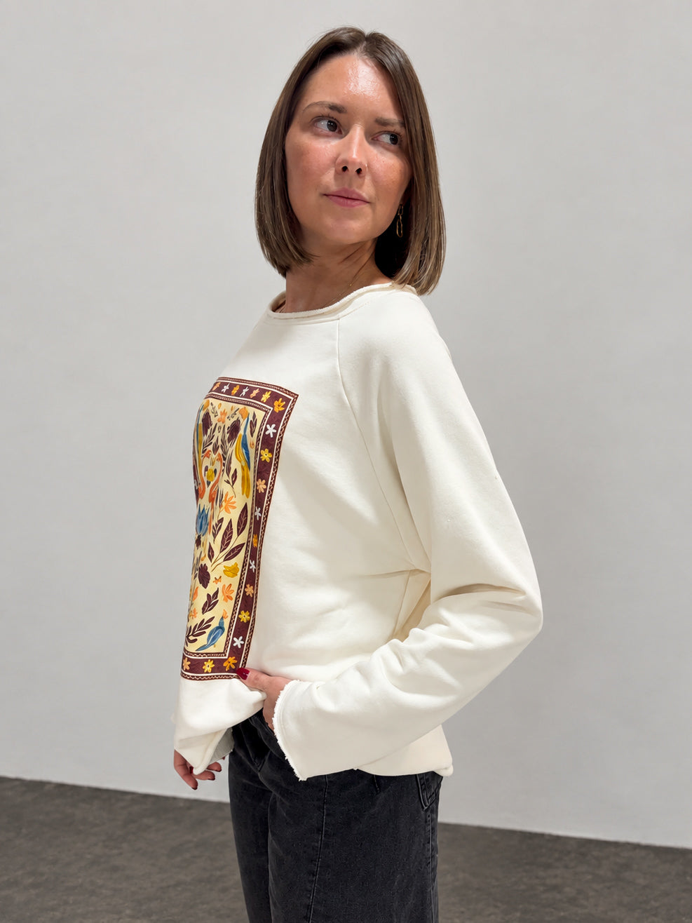 sweat-shirt tendance bohème pour femme mi-saison automne