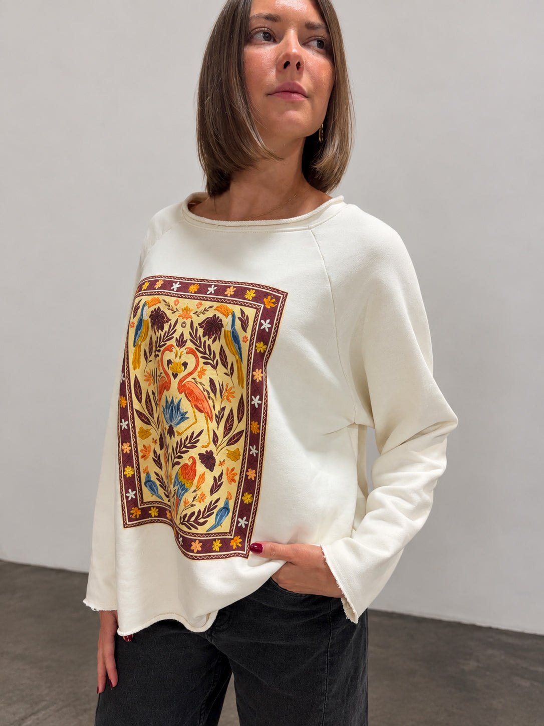 sweat-shirt bohème pour femme tendance mi-saison automne