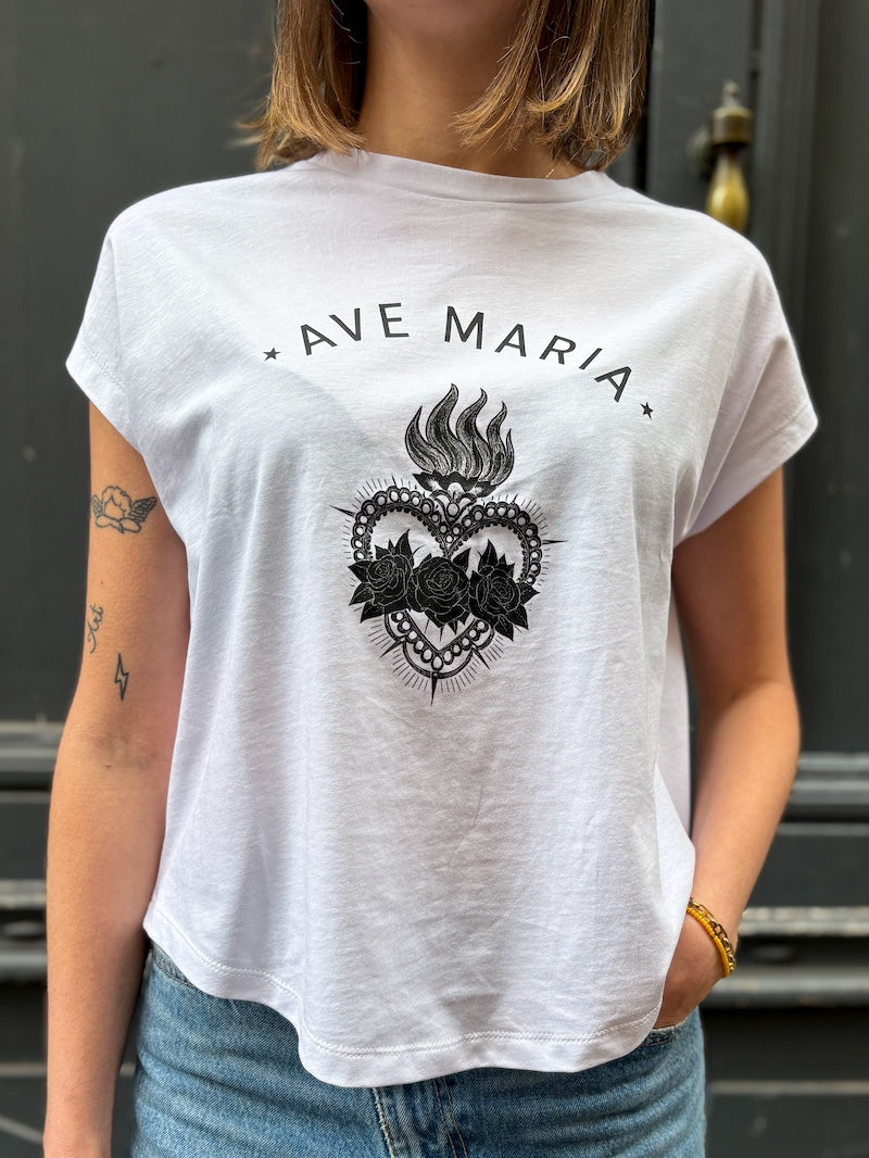 T-shirt Ave Maria en coton recyclé - Love by MD
