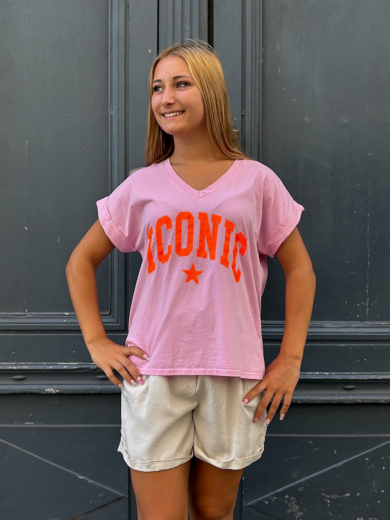 T-shirt pour femme Iconic rose