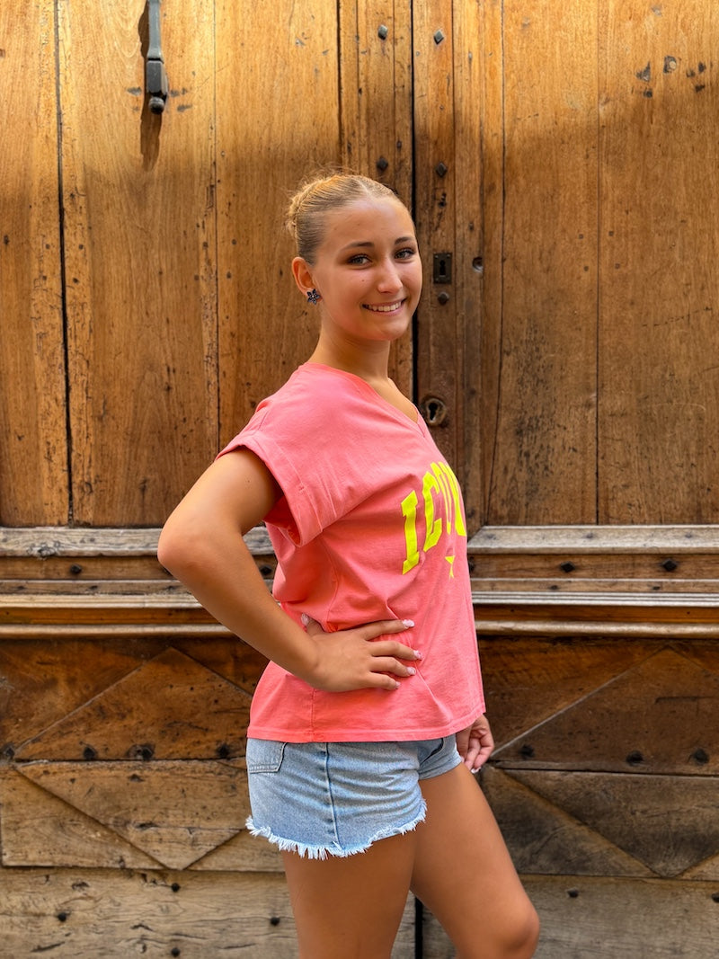 T-shirt rose Iconic jaune pour femme