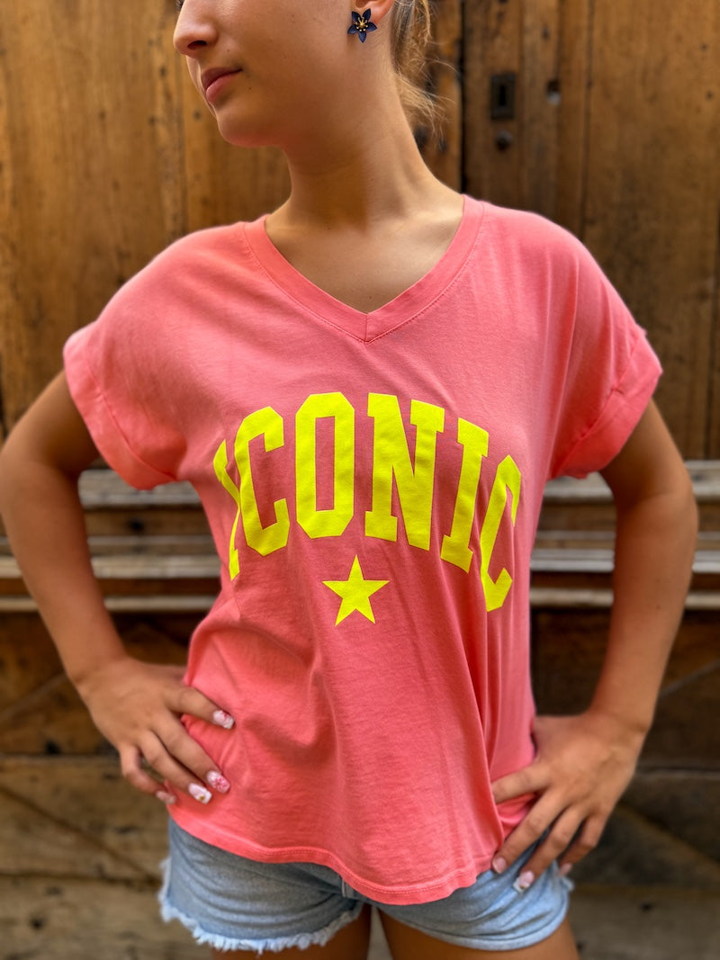 T-shirt rose Iconic jaune pour femme