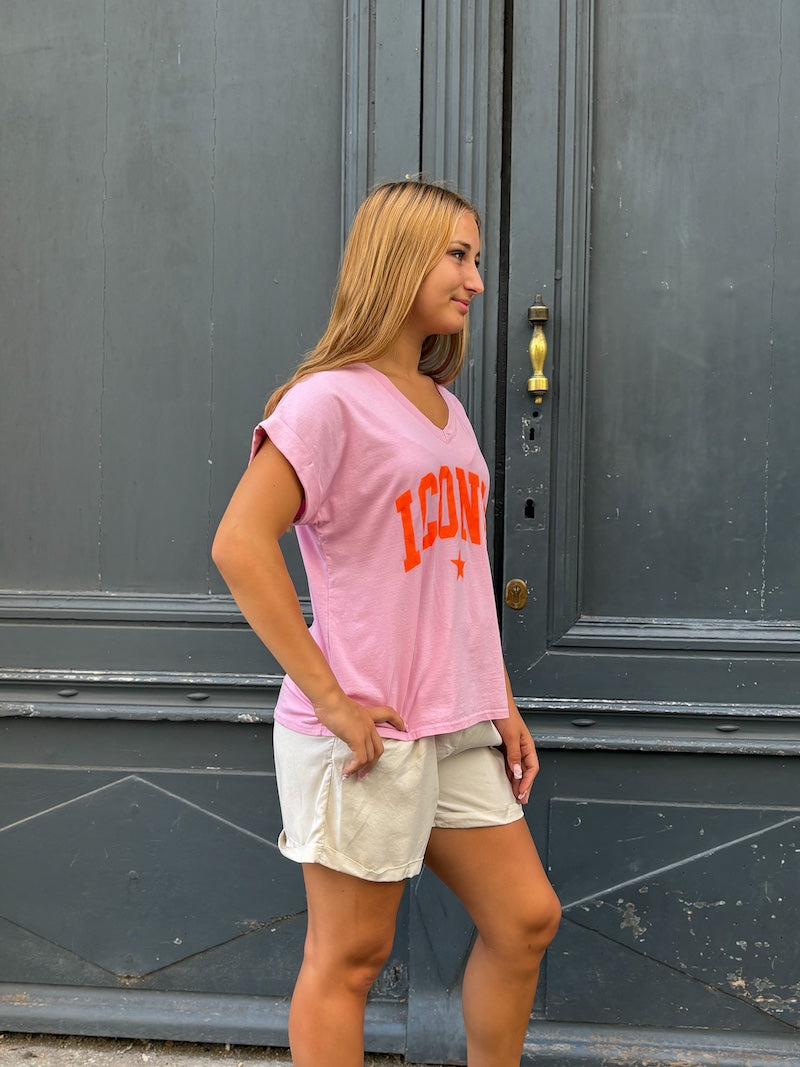 T-shirt pour femme Iconic rose