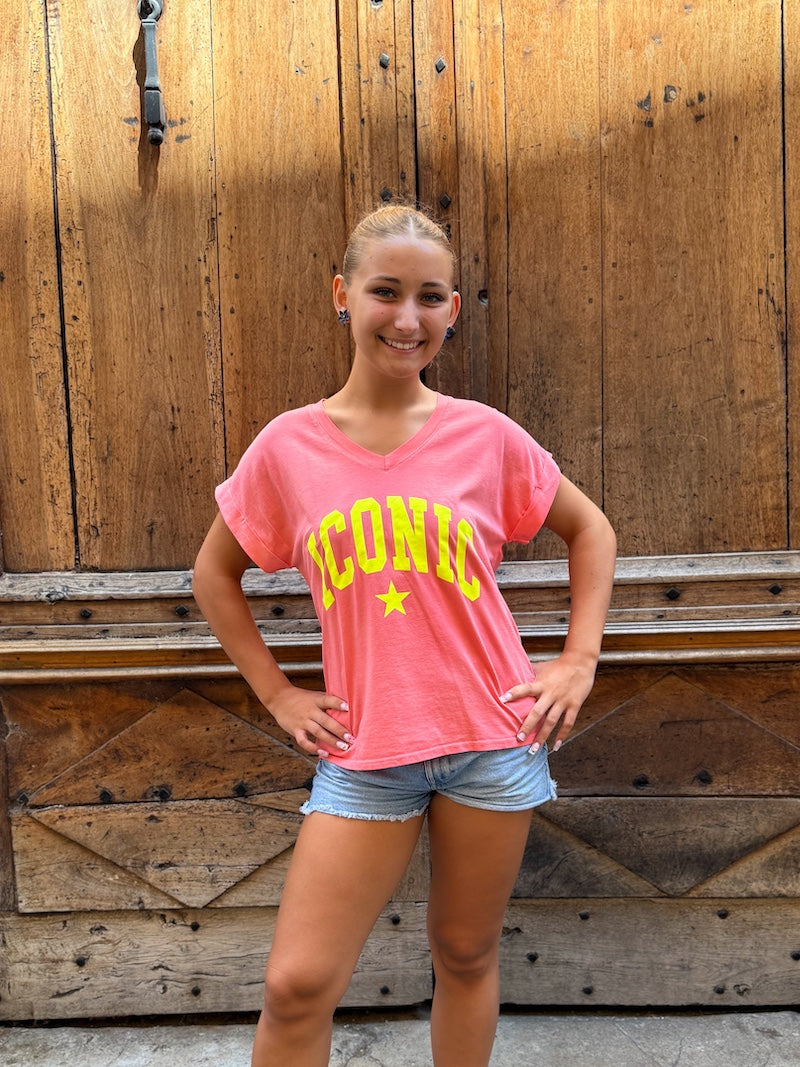 T-shirt rose Iconic jaune pour femme