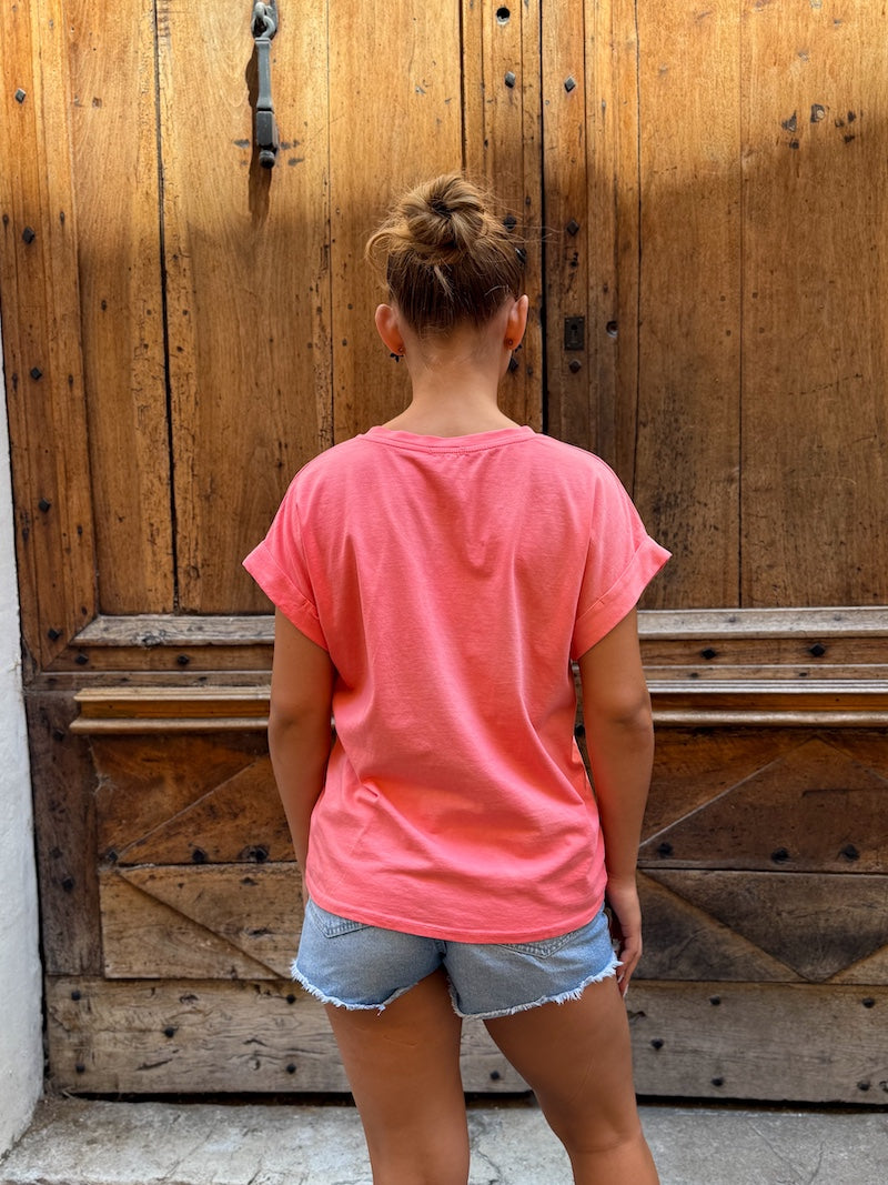 T-shirt rose Iconic jaune pour femme