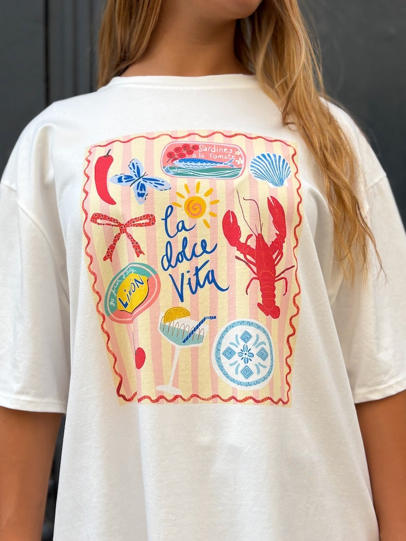 T-shirt blanc La Dolce vita
