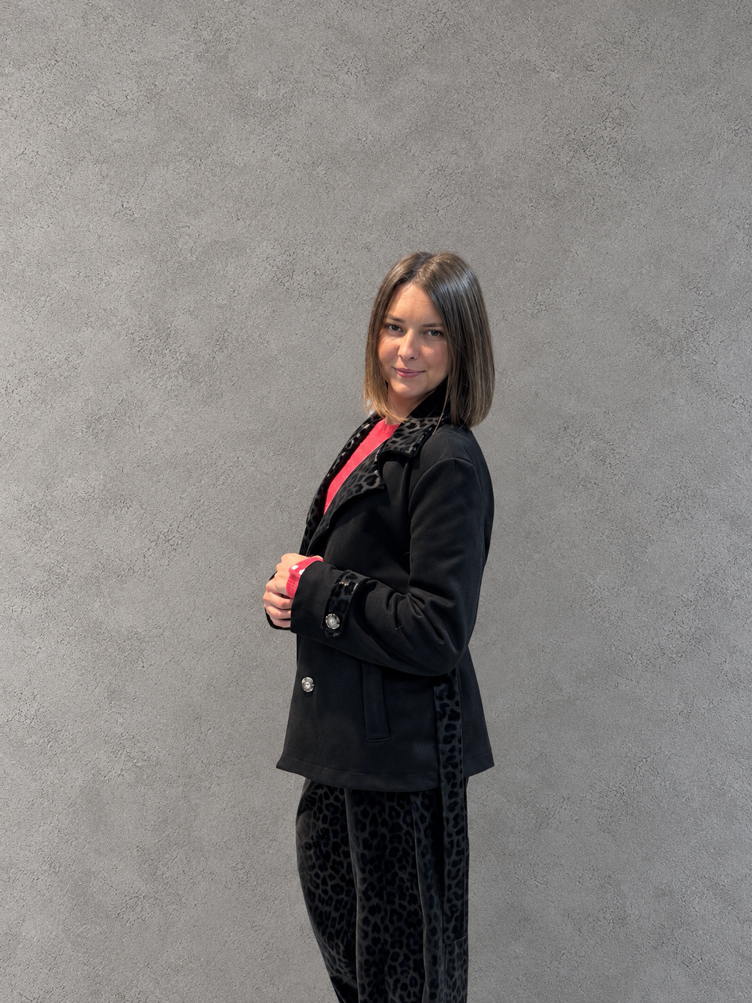 Veste blazer col léopard tendance pour femme