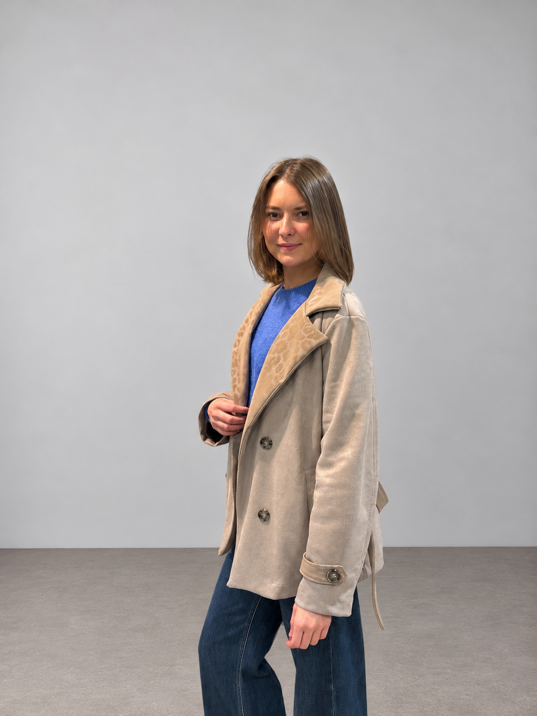 Veste blazer col léopard tendance pour femme