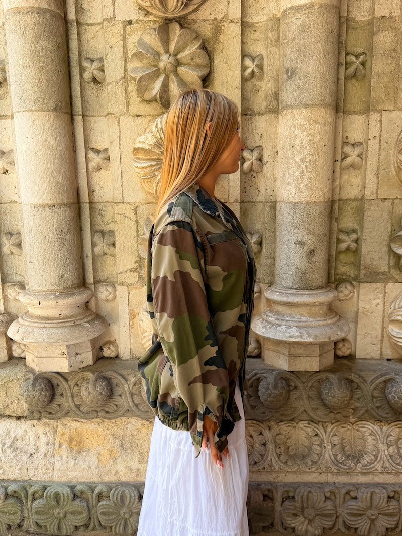 veste vintage customisée de coeur pour femme