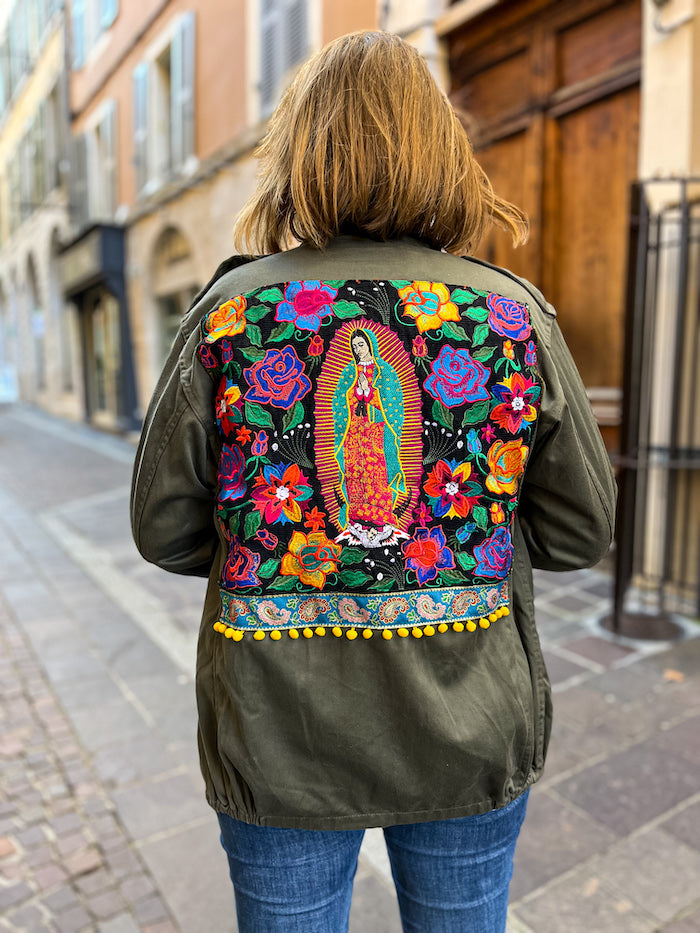 veste militaire customisée dans un esprit mexicain