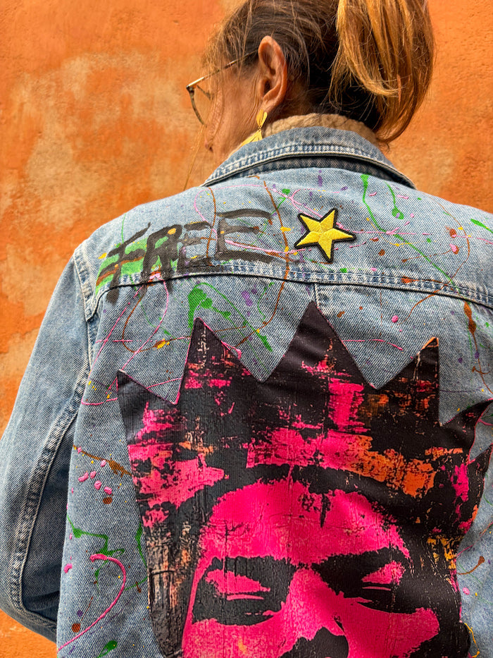 veste tendance brodée pop art tendance