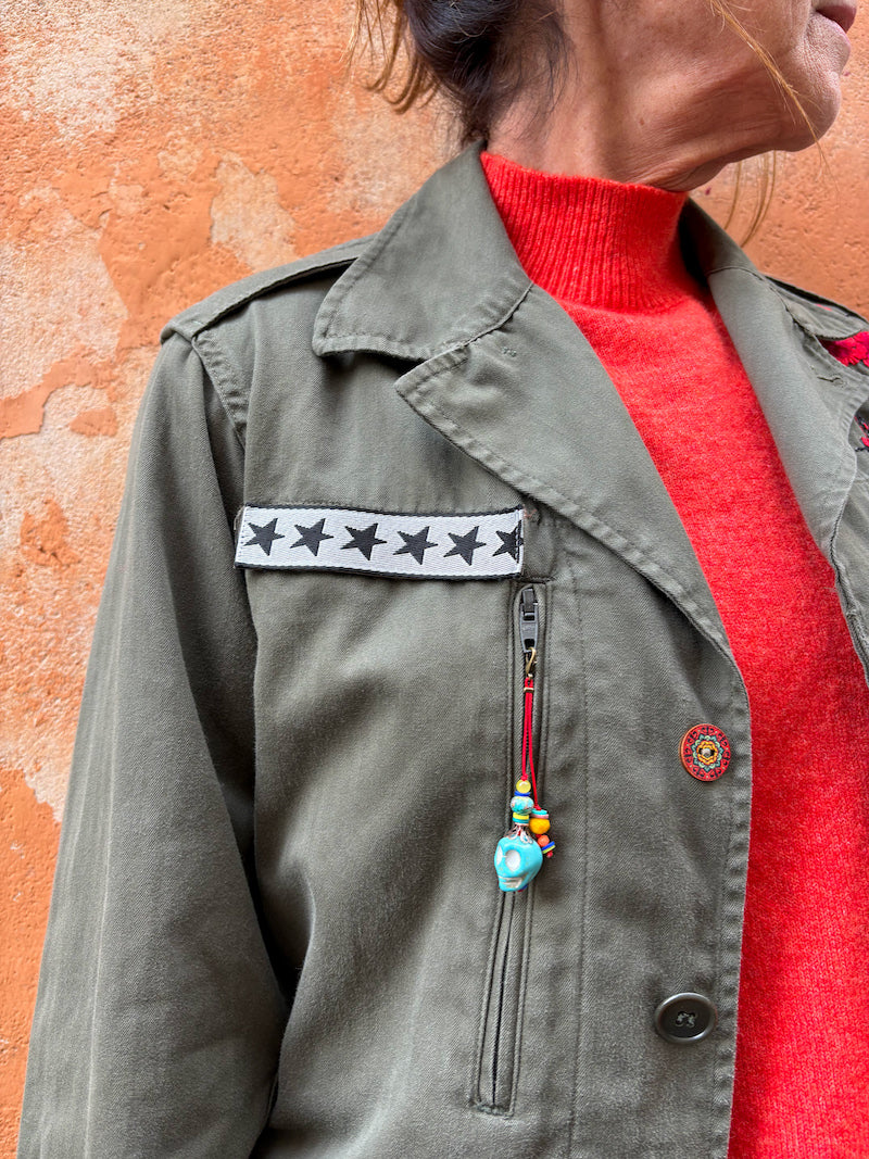 Veste militaire femme brodée à la main - Frida Kahlo Édition