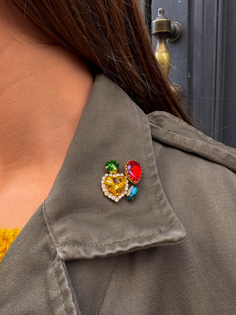 Veste militaire brodée à la main Frida Kahlo - Floral Kahlo
