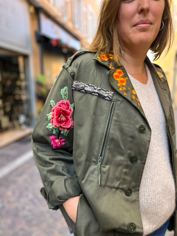 Veste militaire femme personnalisée Frida Khalo