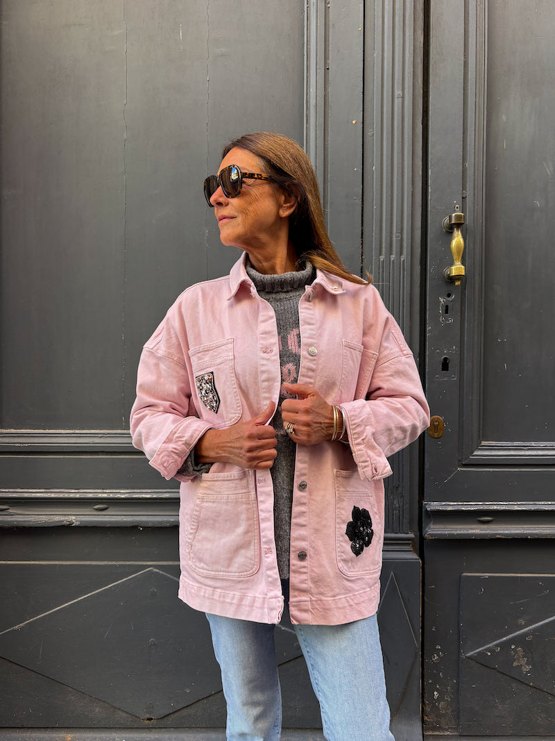 Veste rose oversize fait main Marilyn Monroe