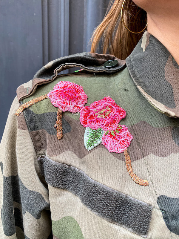 Veste militaire camouflage fleurs de cerisiers