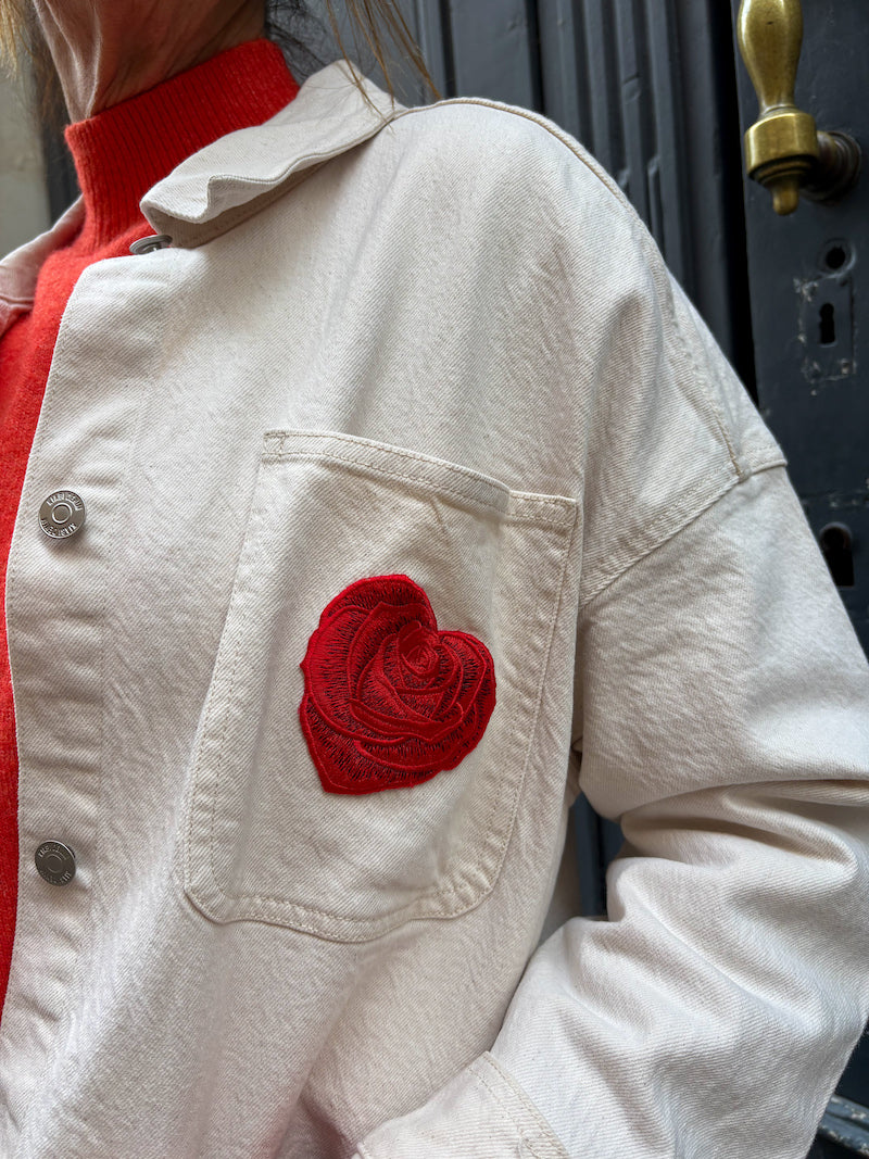 Veste jean oversize customisée - Les Noces Funèbres / Tim Burton