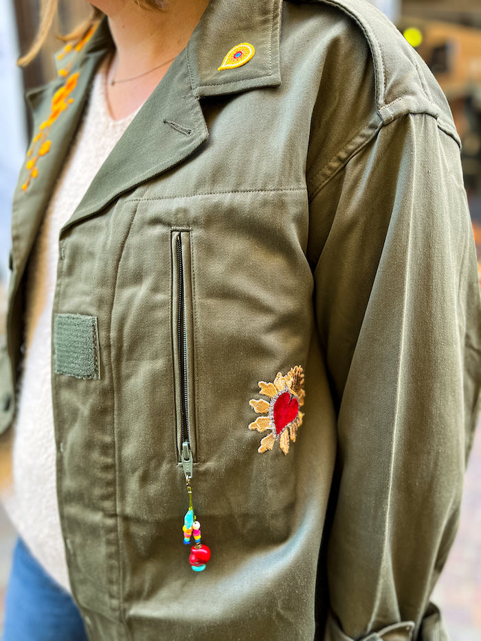 Veste militaire femme personnalisée Frida Khalo