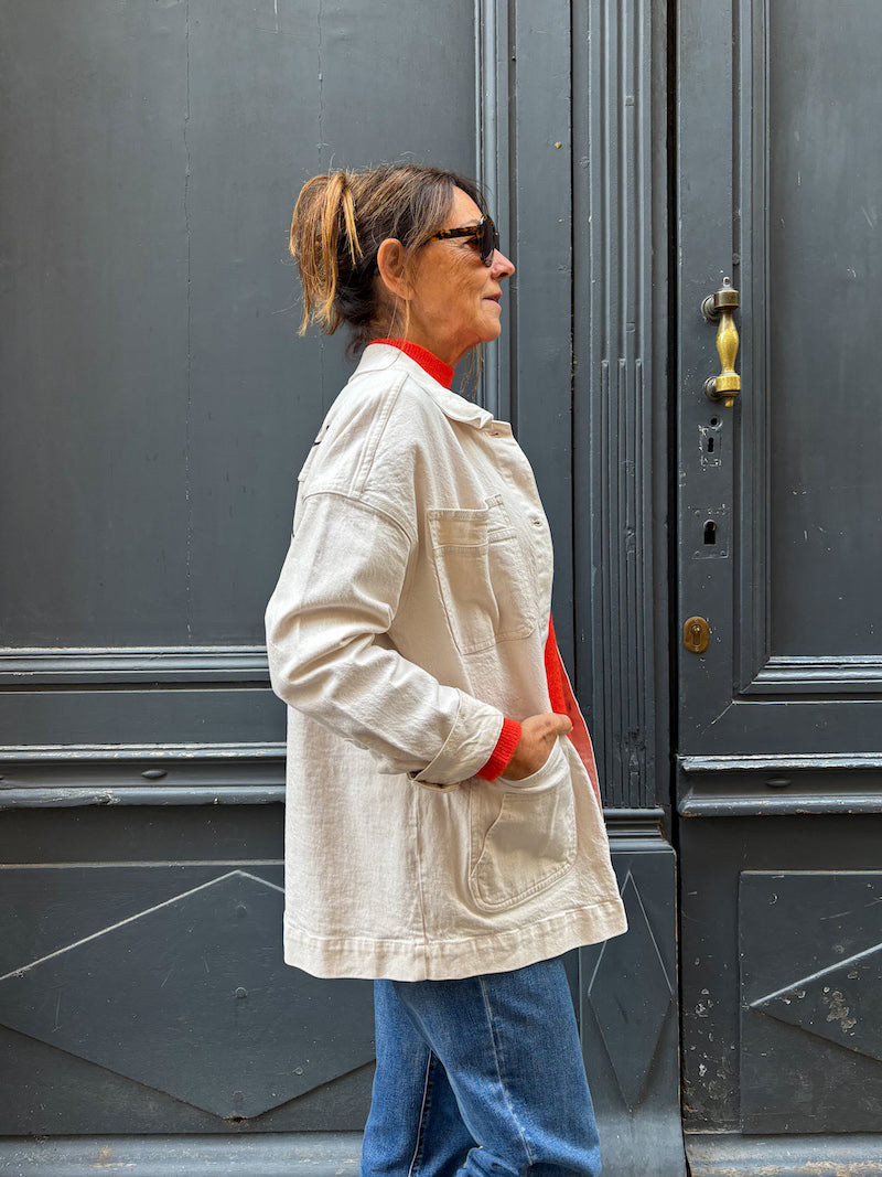 Veste jean oversize customisée - Les Noces Funèbres / Tim Burton